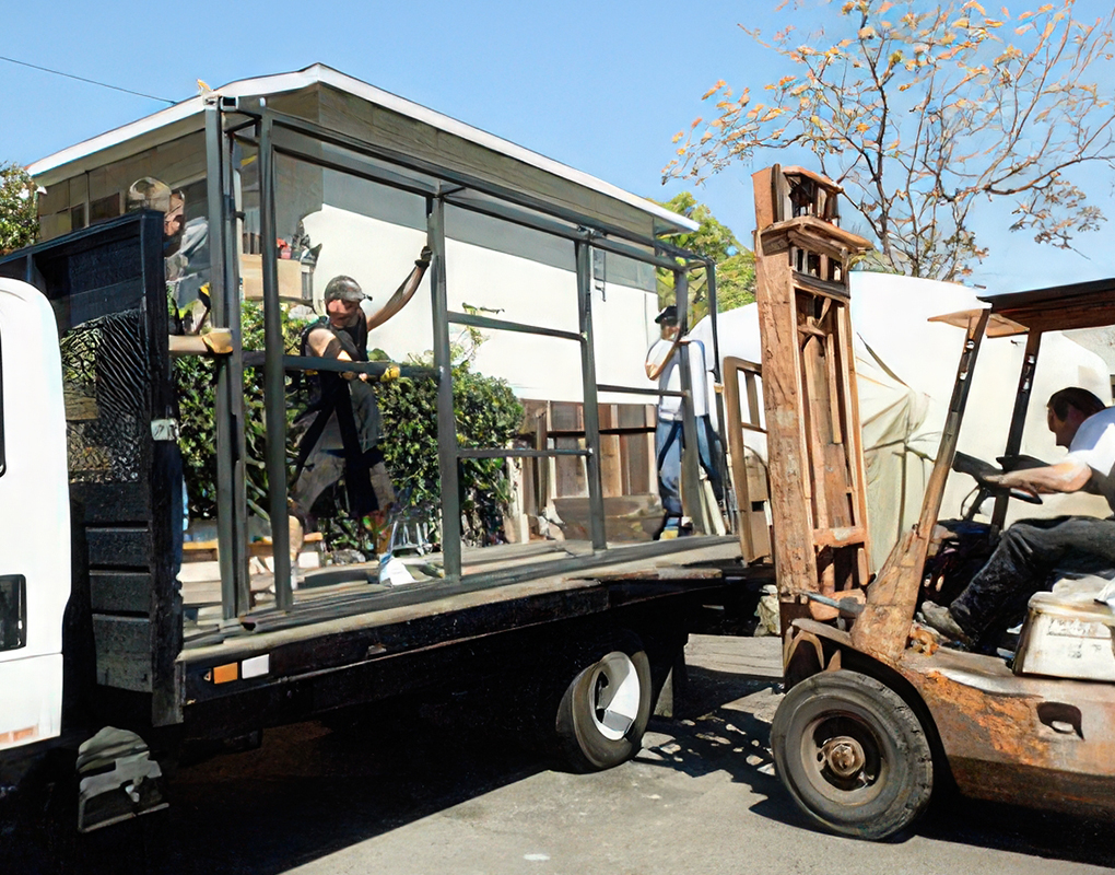 Loading the large Wall frame section.